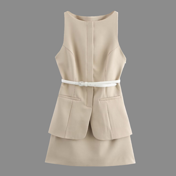 ⚡️Urban Luxe Khaki Belted Dress (Fast⚡️Delivery)