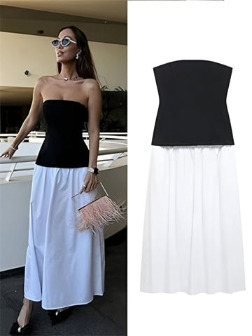 ⚡️(Fast Delivery) The Monochrome Muse Strapless Dress
