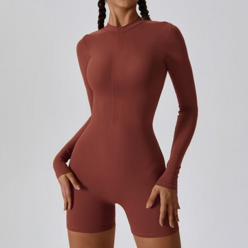 ⚡️Dusty Rose Romper – Full Sleeves with Thumbhole ⚡️Fast Delivery)