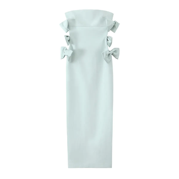 ⚡️(Fast Delivery) Mint Strapless Bow-Side Midi Dress