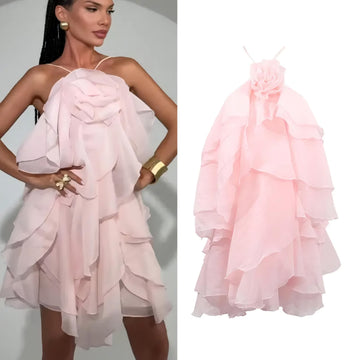 ⚡️(Fast Delivery) Blush Bloom Tiered Mini Dress