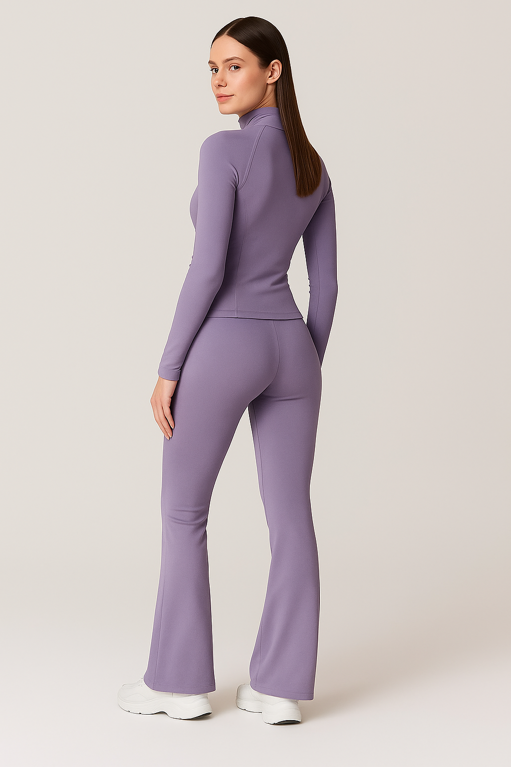 ⚡️(Fast Delivery) Power Sculpt Jacket & Flared Leggings Set – Lilac