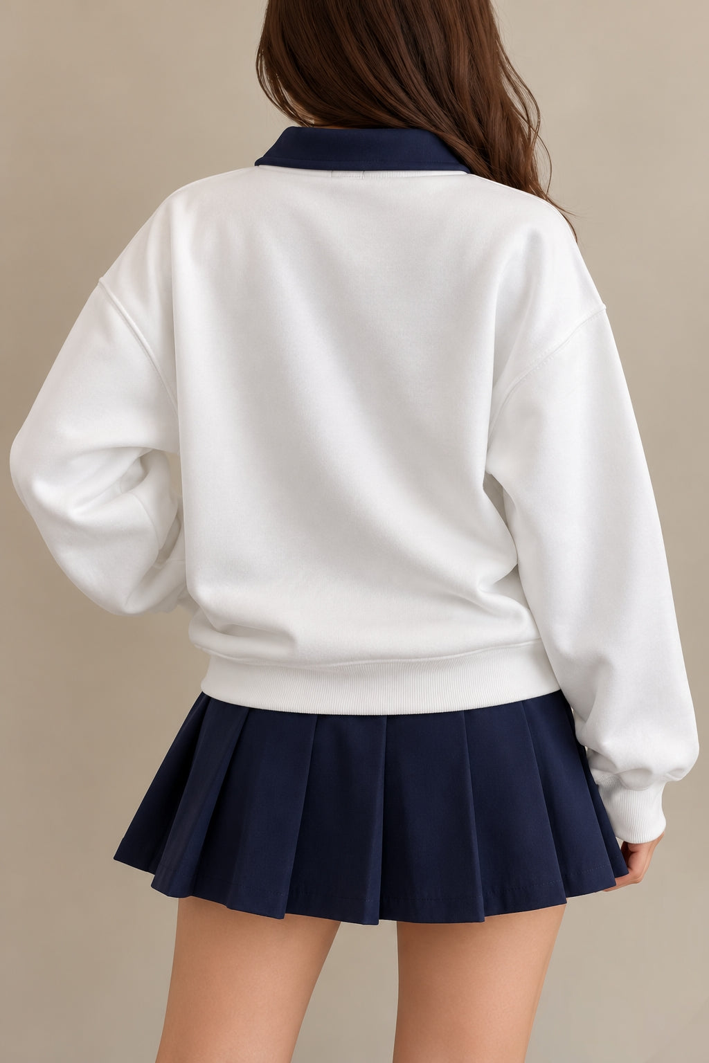 ⚡️(Fast Delivery)Lucky's Preppy Tie-Collar Oversized Sweatshirt