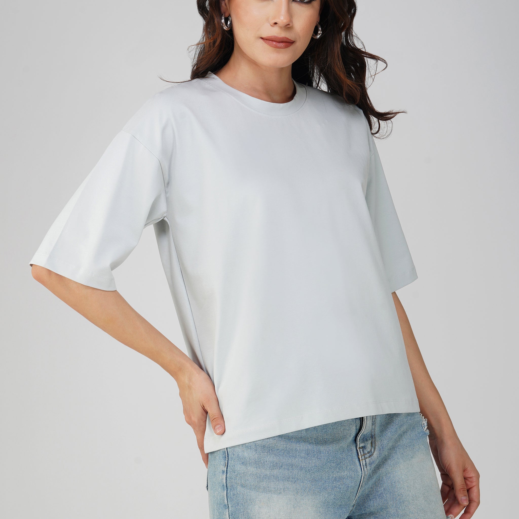 Essential Round Neck Plain T-Shirt - White