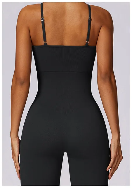 Gym Bodysuit with Flared Pants