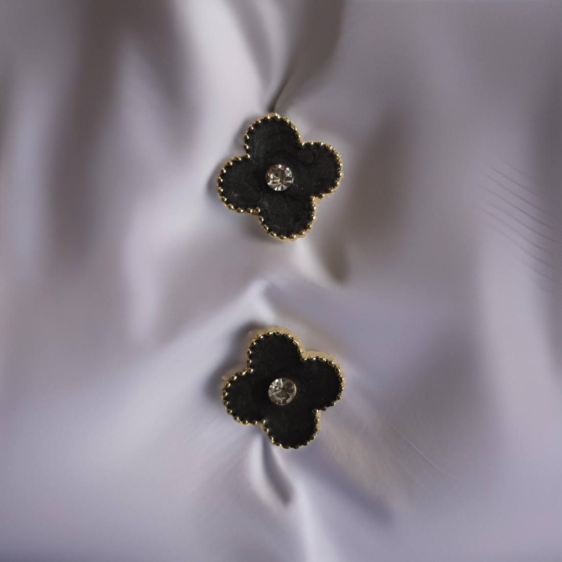 Golden Noir Blossom Studs