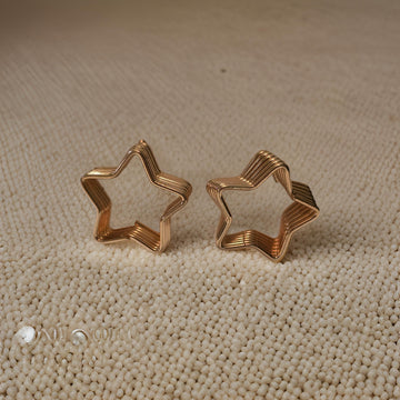 Golden Star-Shaped Hanging Earrings