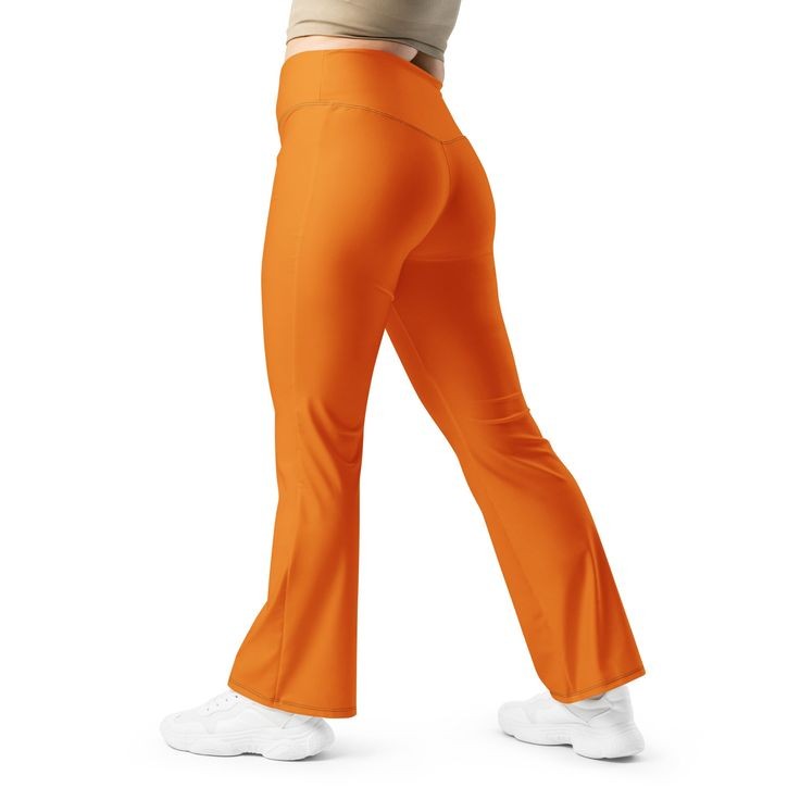 ⚡️Stretchable Flared Leggings-Orange (Fast Delivery)