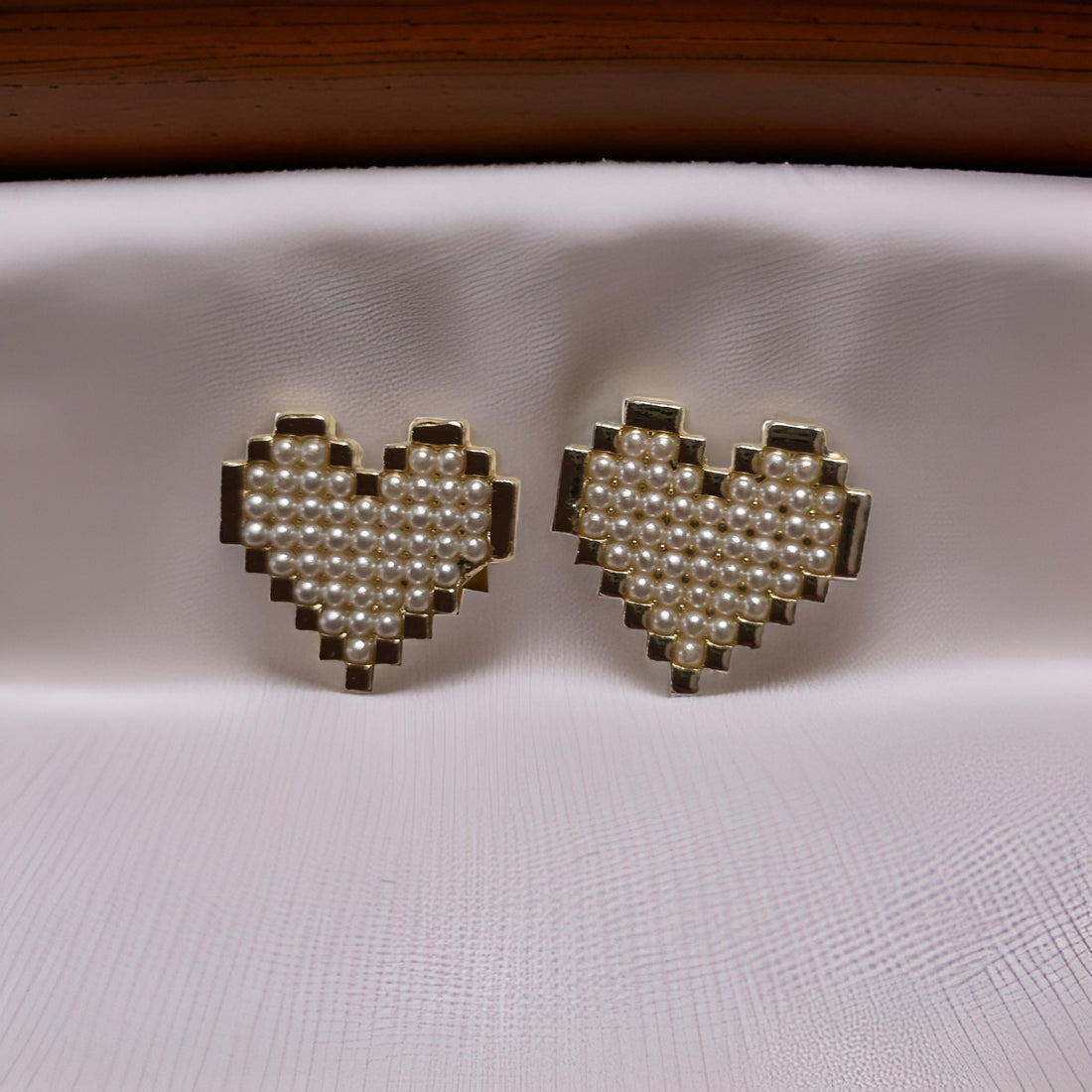 Heart Shaped Pearl Earrings