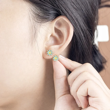 Multi-coloured Flower Stud Earrings