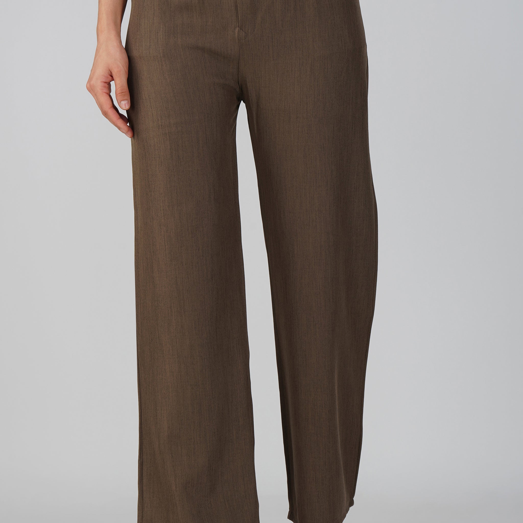 Korean-Inspired Brown Flared Pants