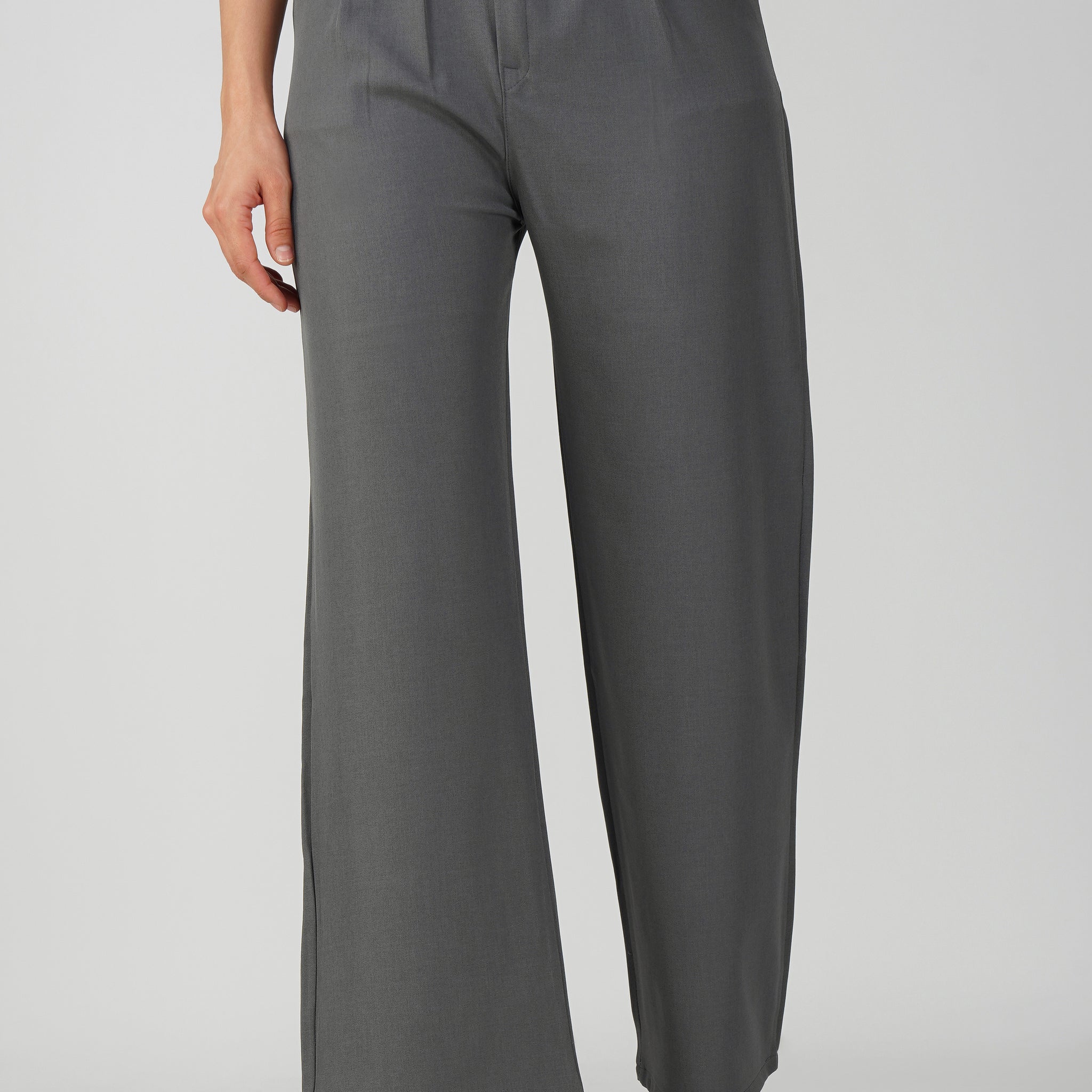 Korean-Inspired grey Flared Pants