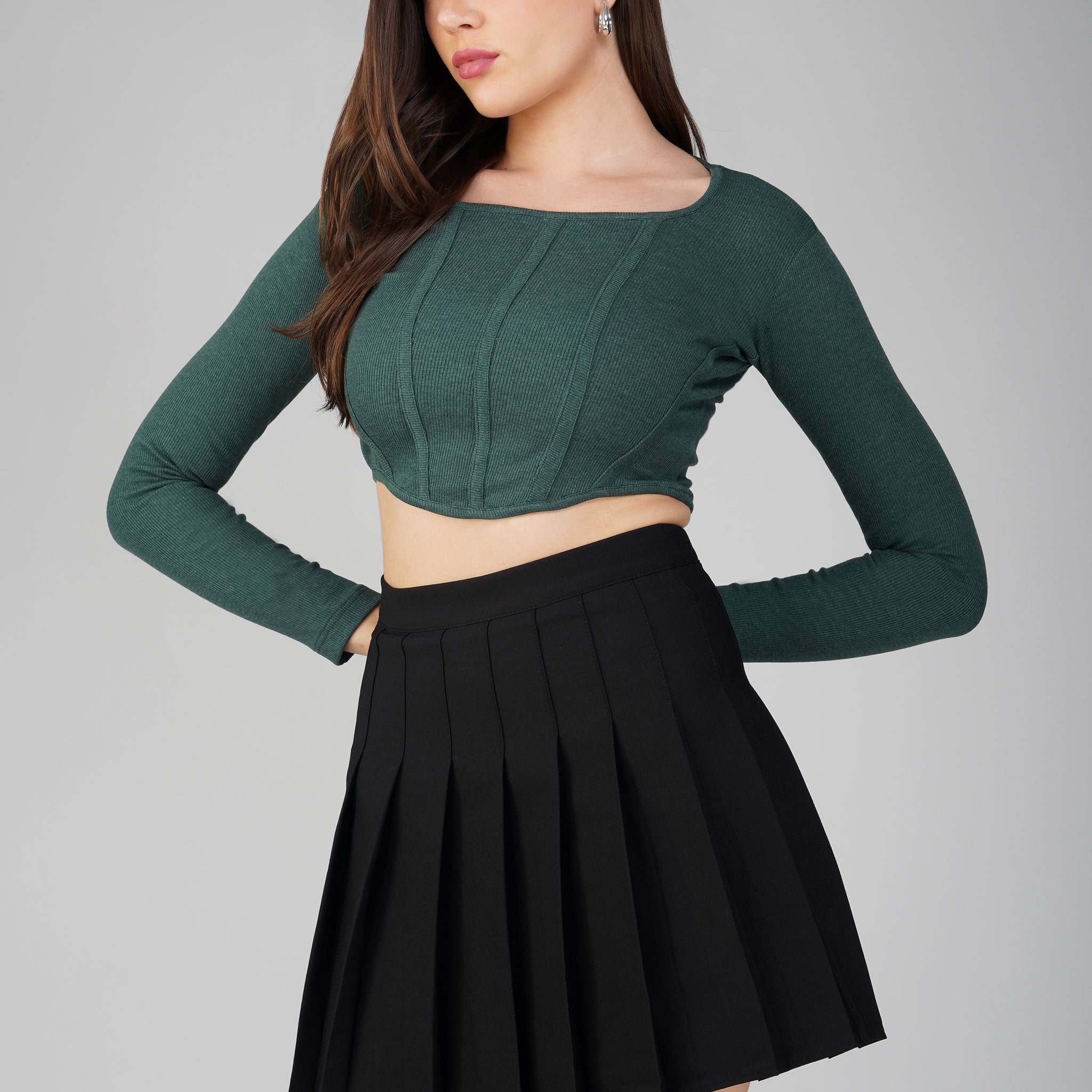 Stylish Crop Top with Corset Fit