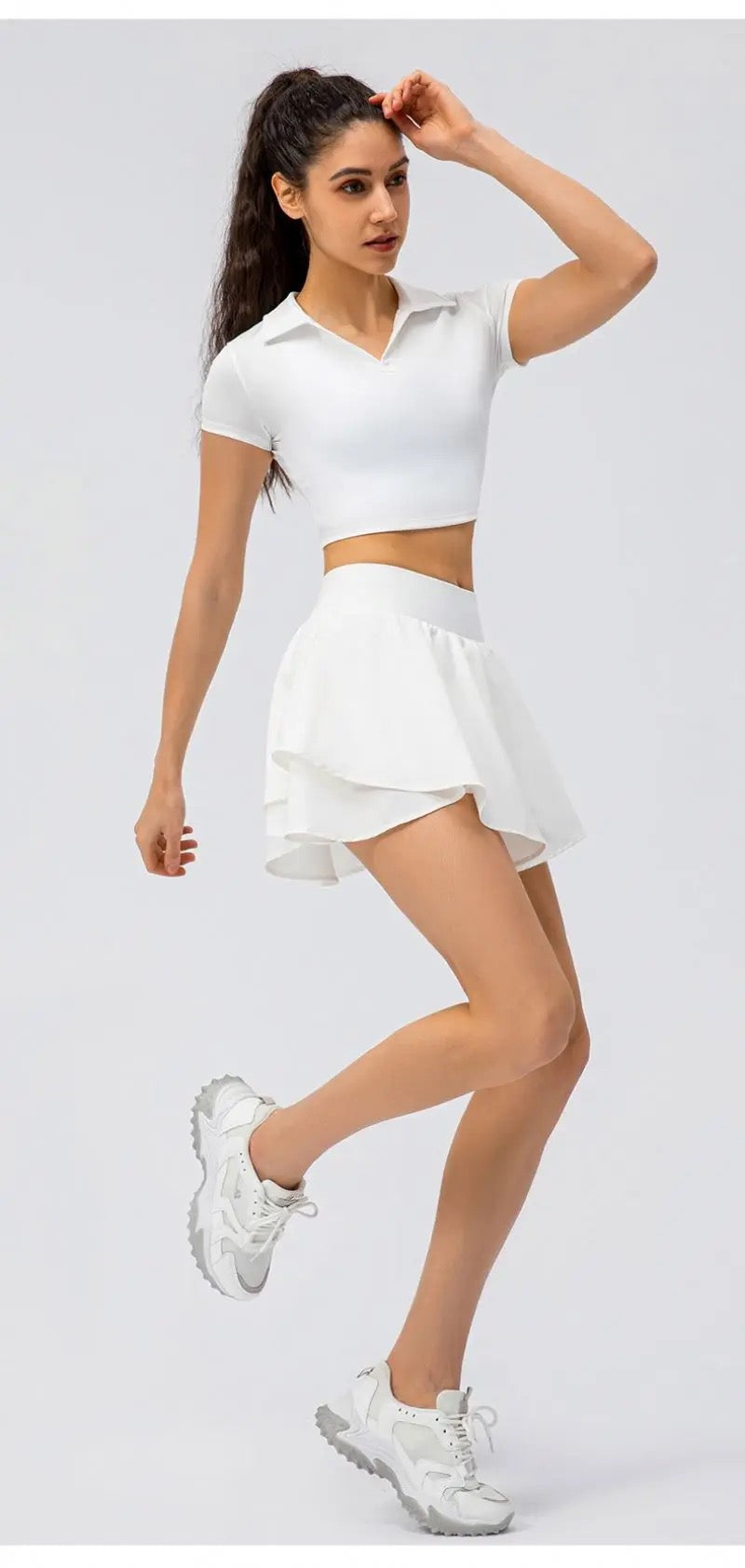 2 Piece Women's Sports Mini Skirt With Top