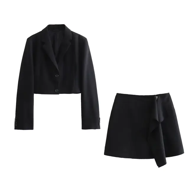 2 Piece Set Full sleeves Blazer with Skirt