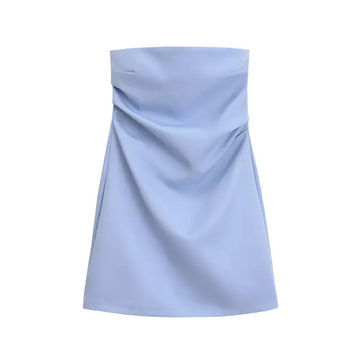 Sleek Mini Tube Dress - Light Blue