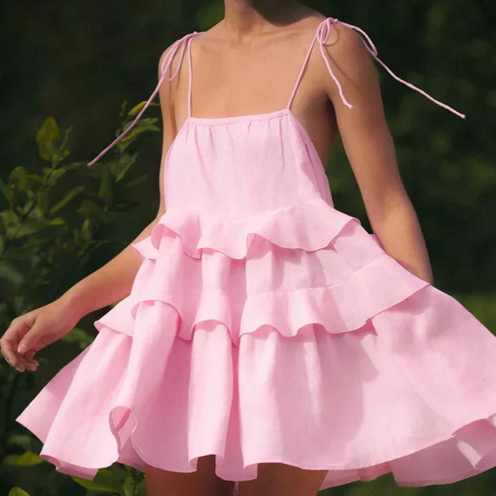 Ruffled Mini Dress Pink – Effortless Charm