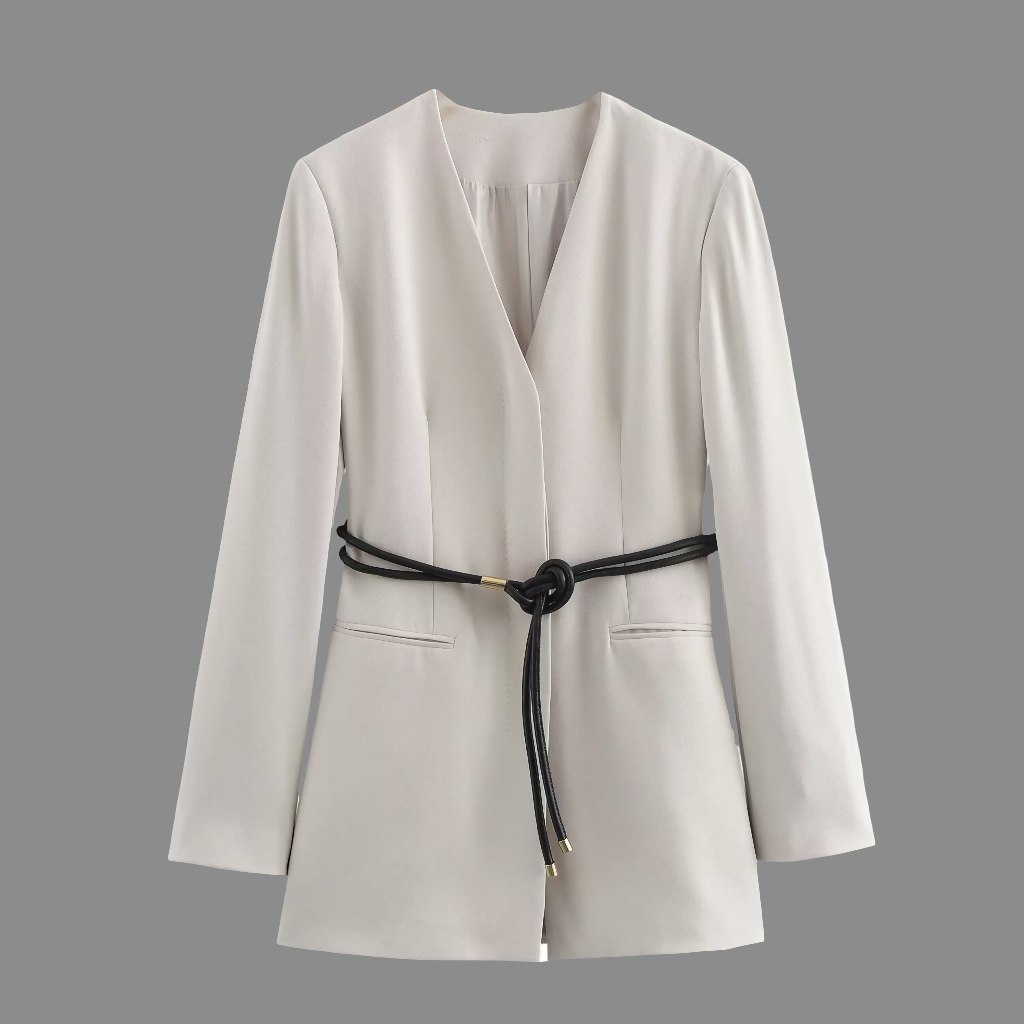 ⚡️Ivory Luxe Belted Blazer (Fast ⚡️Delivery)