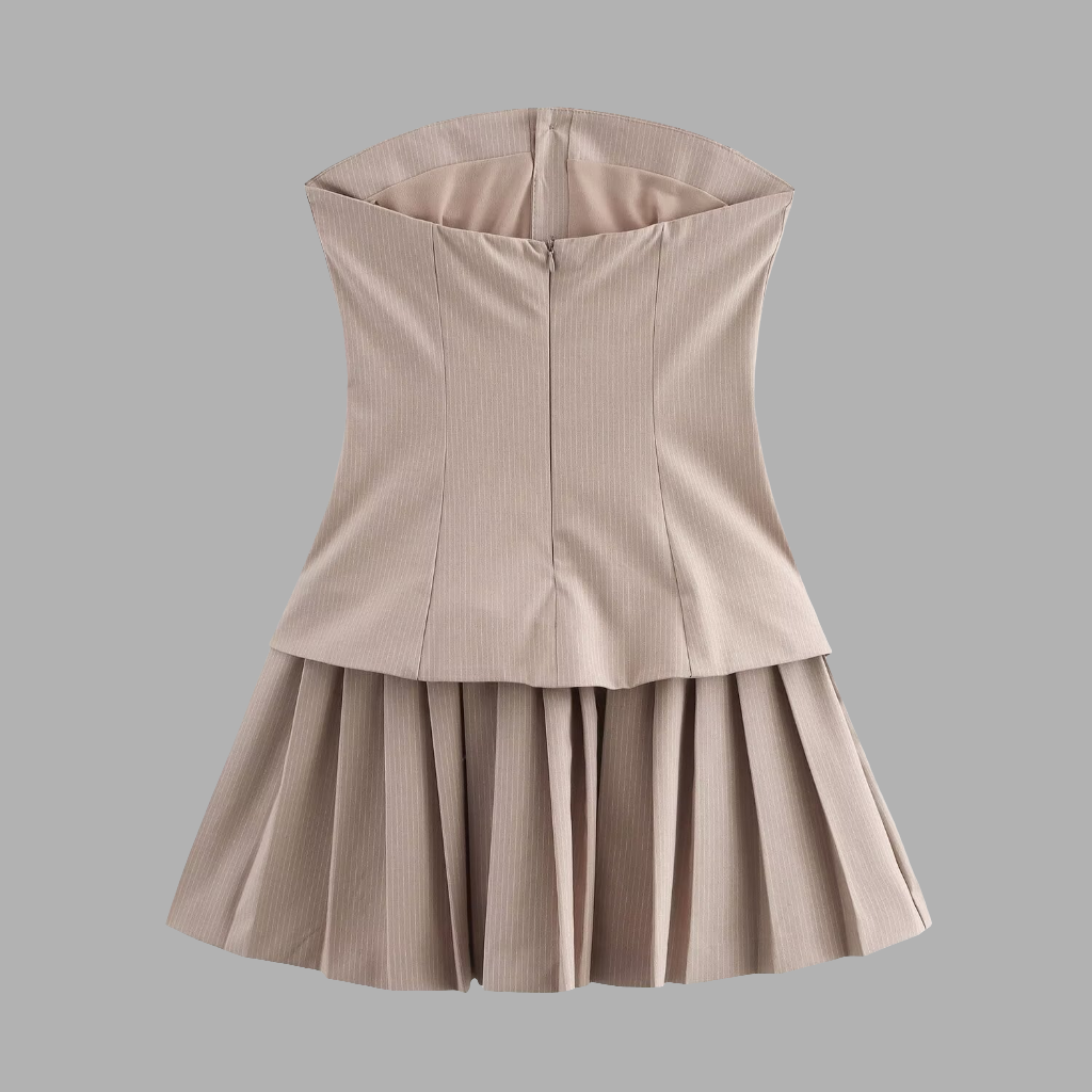 ⚡️(Fast Delivery)Chic Strapless Pleated Mini Dress