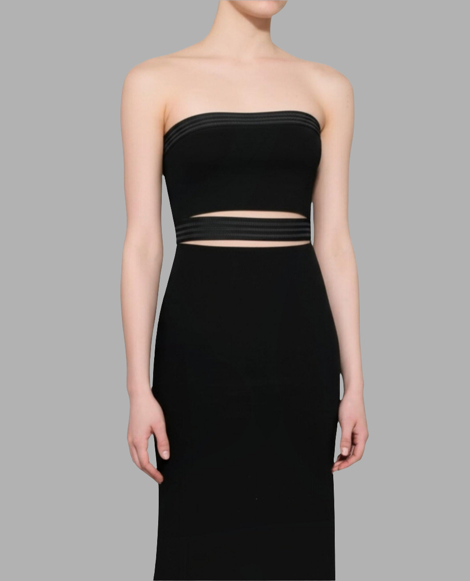 ⚡️(Fast Delivery) Black Strapless Cut-Out Maxi Dress
