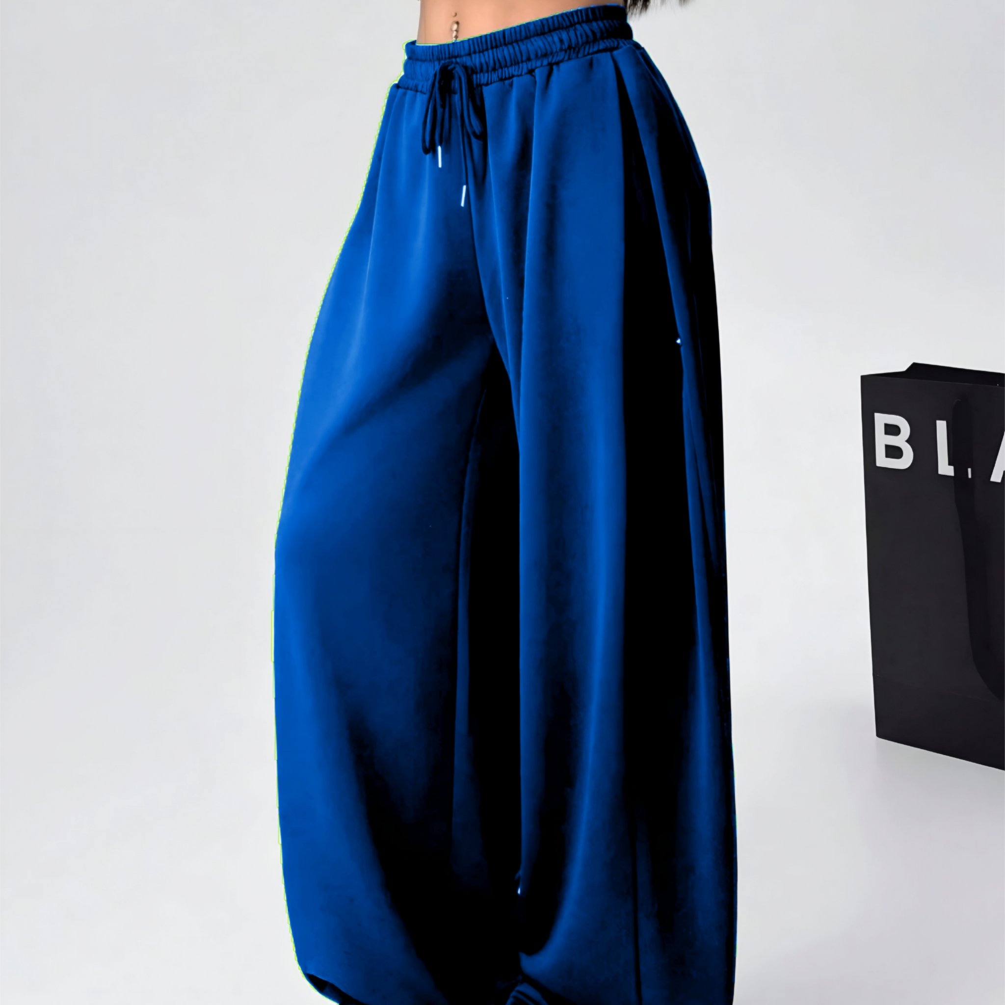 ⚡️Royal Blue Wide-Leg Cotton  Pants(Fast Delivery)