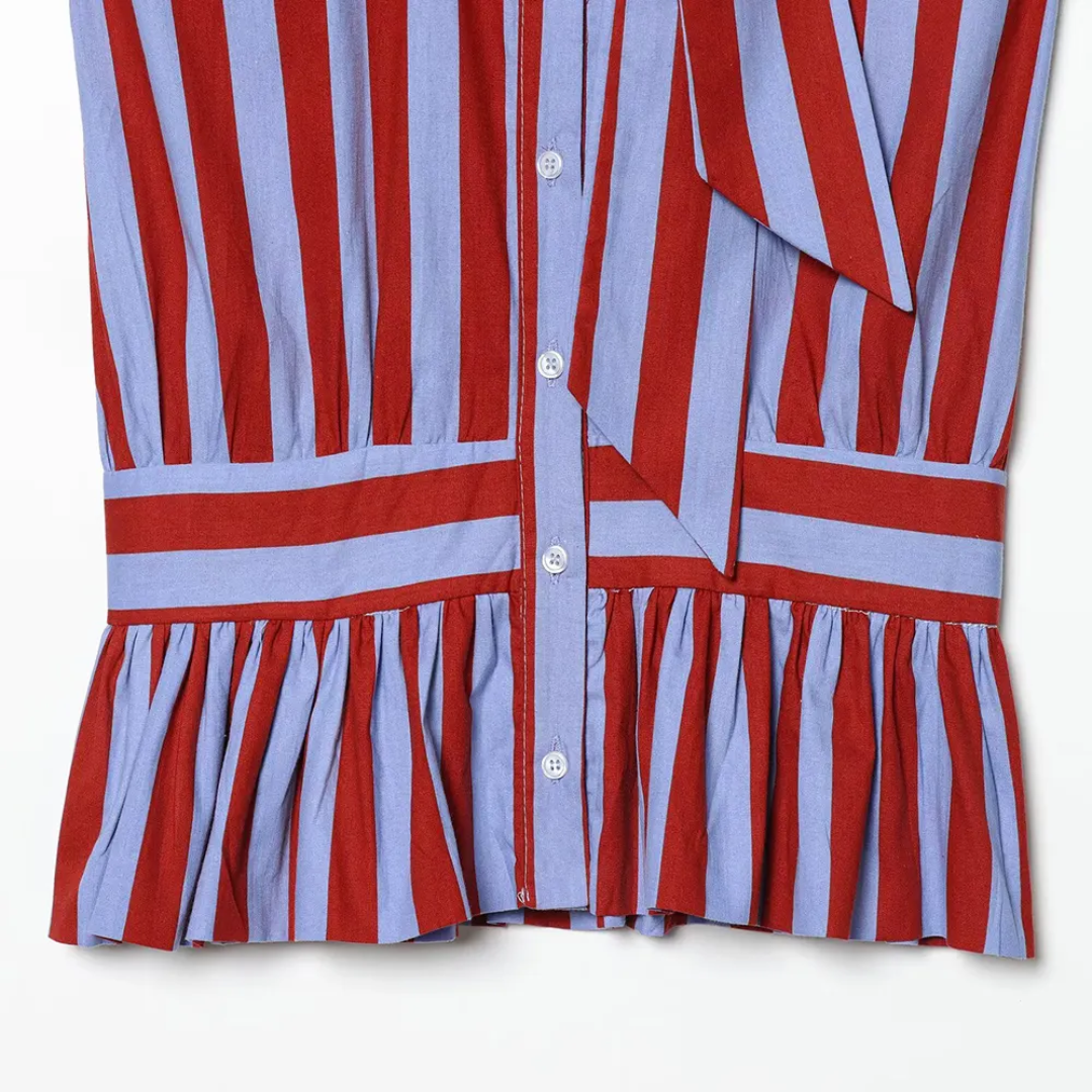 ⚡️(Fast Delivery) Striped Bow Peplum Top