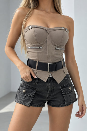 ⚡️(Fast Delivery)Belted Strapless Padded Corset Top