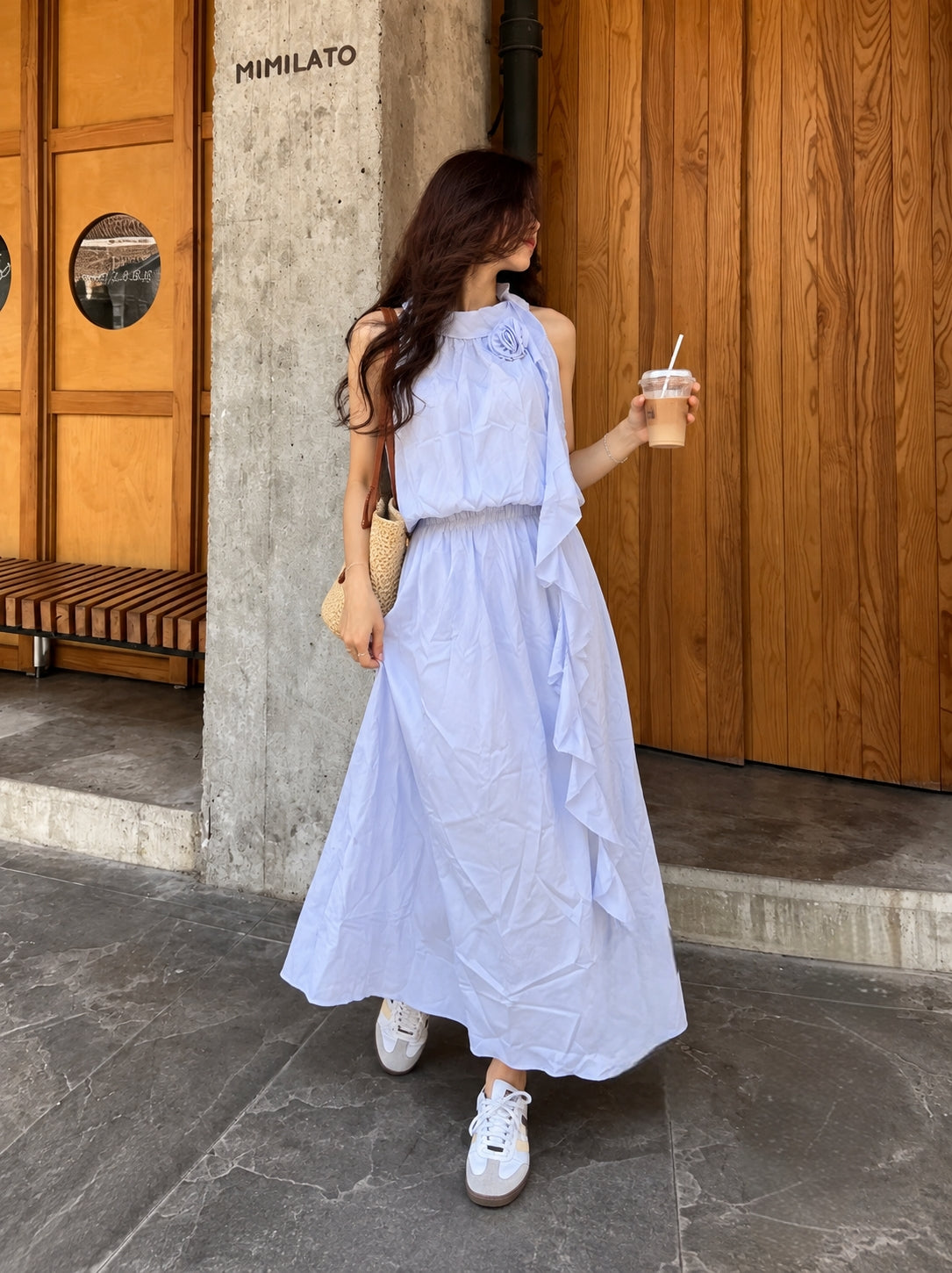 ⚡️(Fast Delivery) Rosette Scarf Top & Maxi Skirt Set