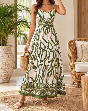 ⚡️(Fast Delivery) Tropical Escape Button-Down Maxi Dress
