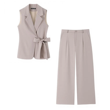 ⚡️(Fast Delivery)Soft Taupe Waistcoat Co-ord Set