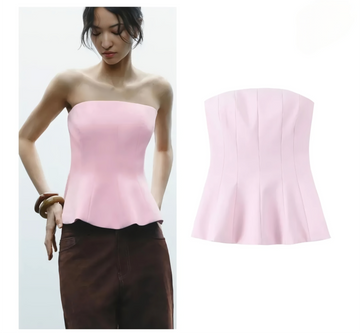 ⚡️(Free Delivery) Pink Structured Corset Top