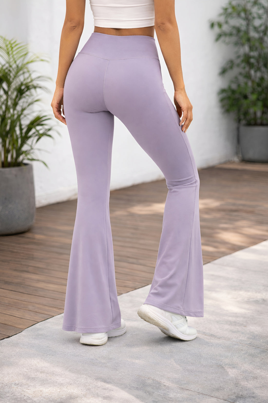 ⚡️Stretchable Flared Leggings-Lilac (Fast Delivery)