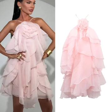 ⚡️(Fast Delivery) Blush Bloom Tiered Mini Dress