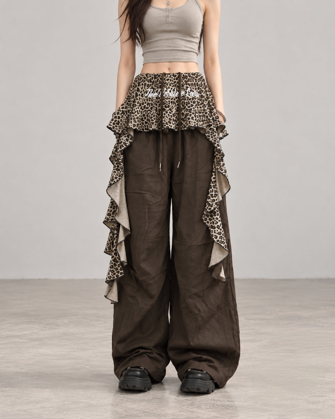 ⚡️(Fast Delivery)Leopard Ruffle Layered Baggy Pants
