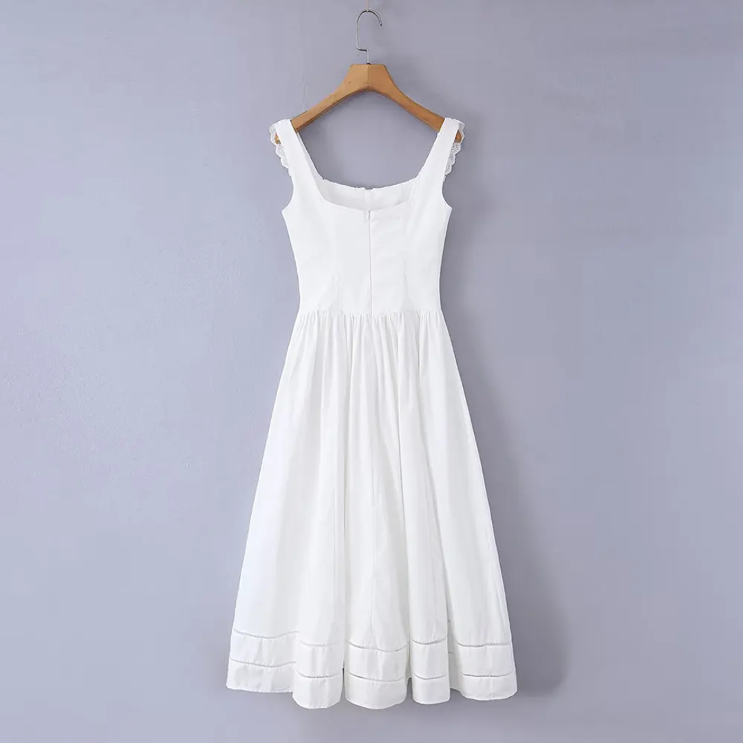 ⚡️(Fast Delivery)White Cottagecore Midi Dress
