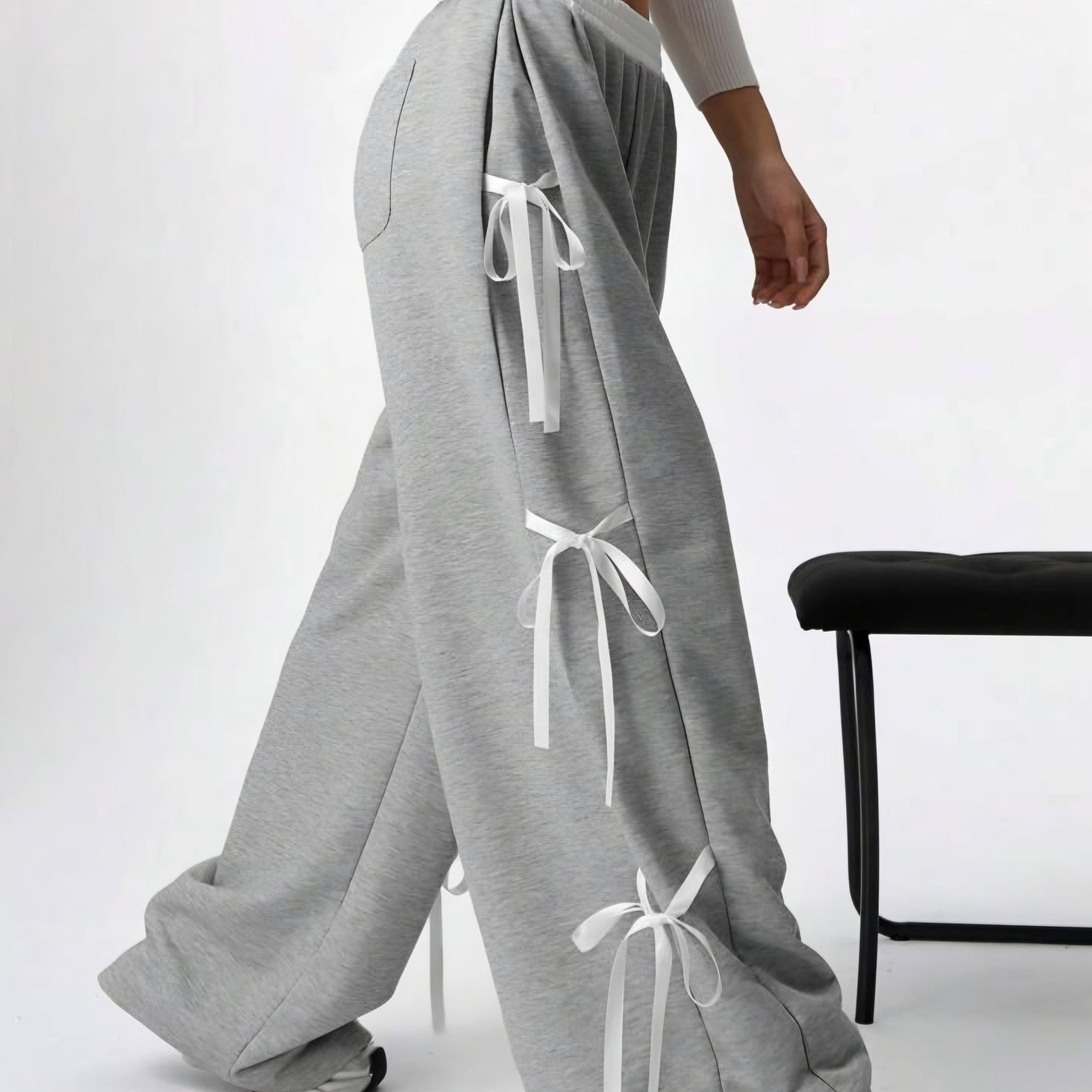Ribbon Bliss Wide-Leg Sweatpants