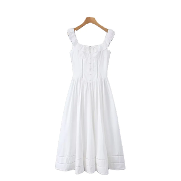 ⚡️(Fast Delivery)White Cottagecore Midi Dress