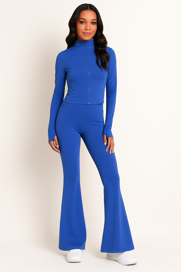 ⚡️(Fast Delivery) Power Sculpt Jacket & Flared Leggings Set – Electric Blue