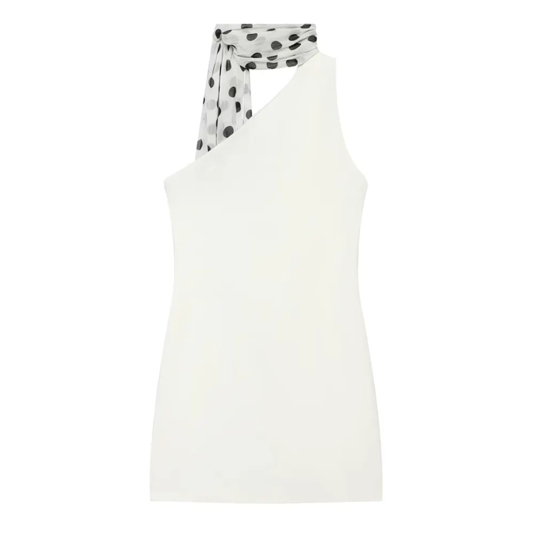 ⚡️(Fast Delivery) Ivory One-Shoulder Mini Dress
