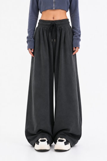 ⚡️(Fast Delivery) High-Waist Oversized Wide-Leg Pants (Dark Grey)