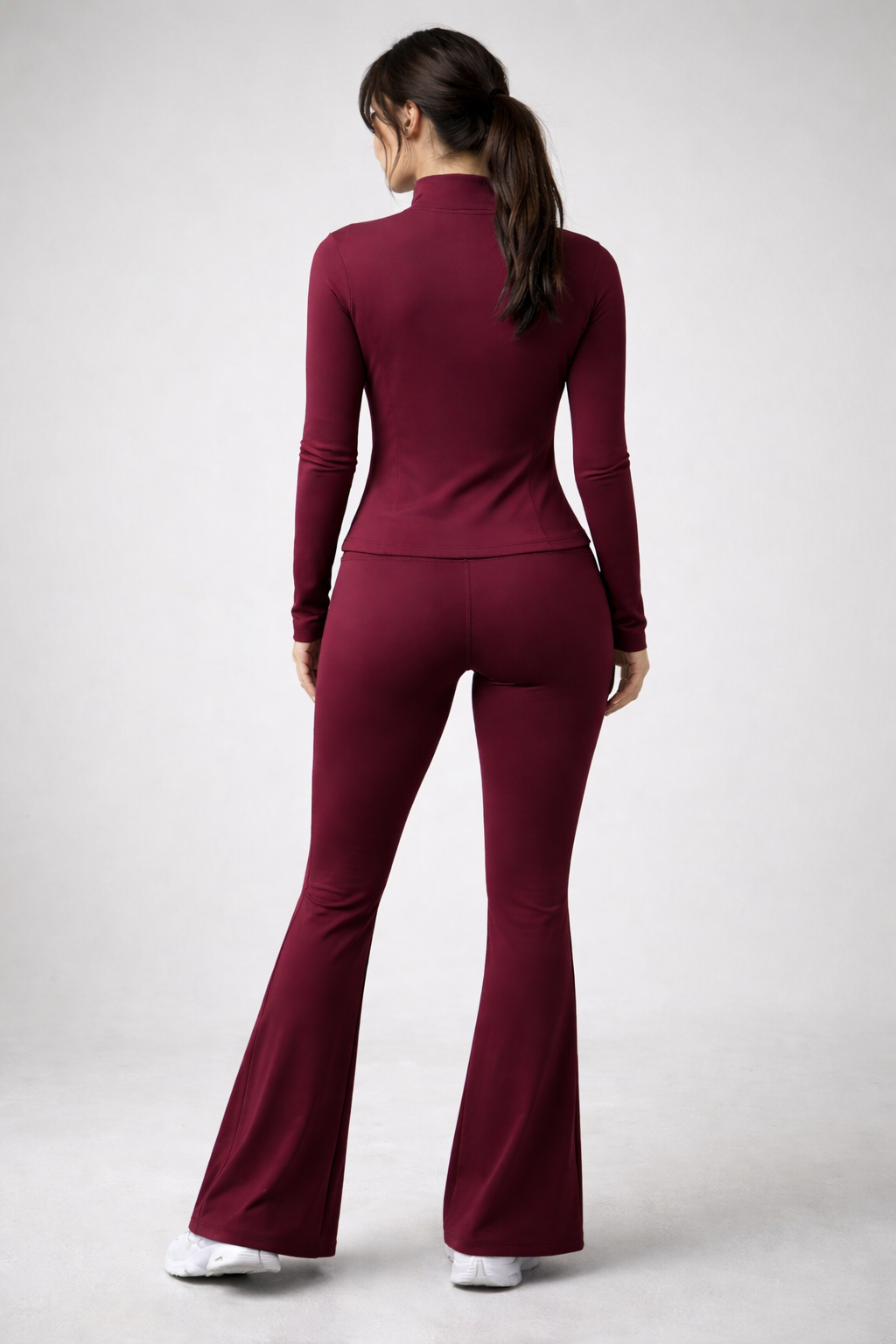 ⚡️(Fast Delivery) Power Sculpt Jacket & Flared Leggings Set – Cherry Red