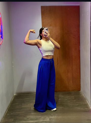 ⚡️Royal Blue Wide-Leg Cotton  Pants(Fast Delivery)