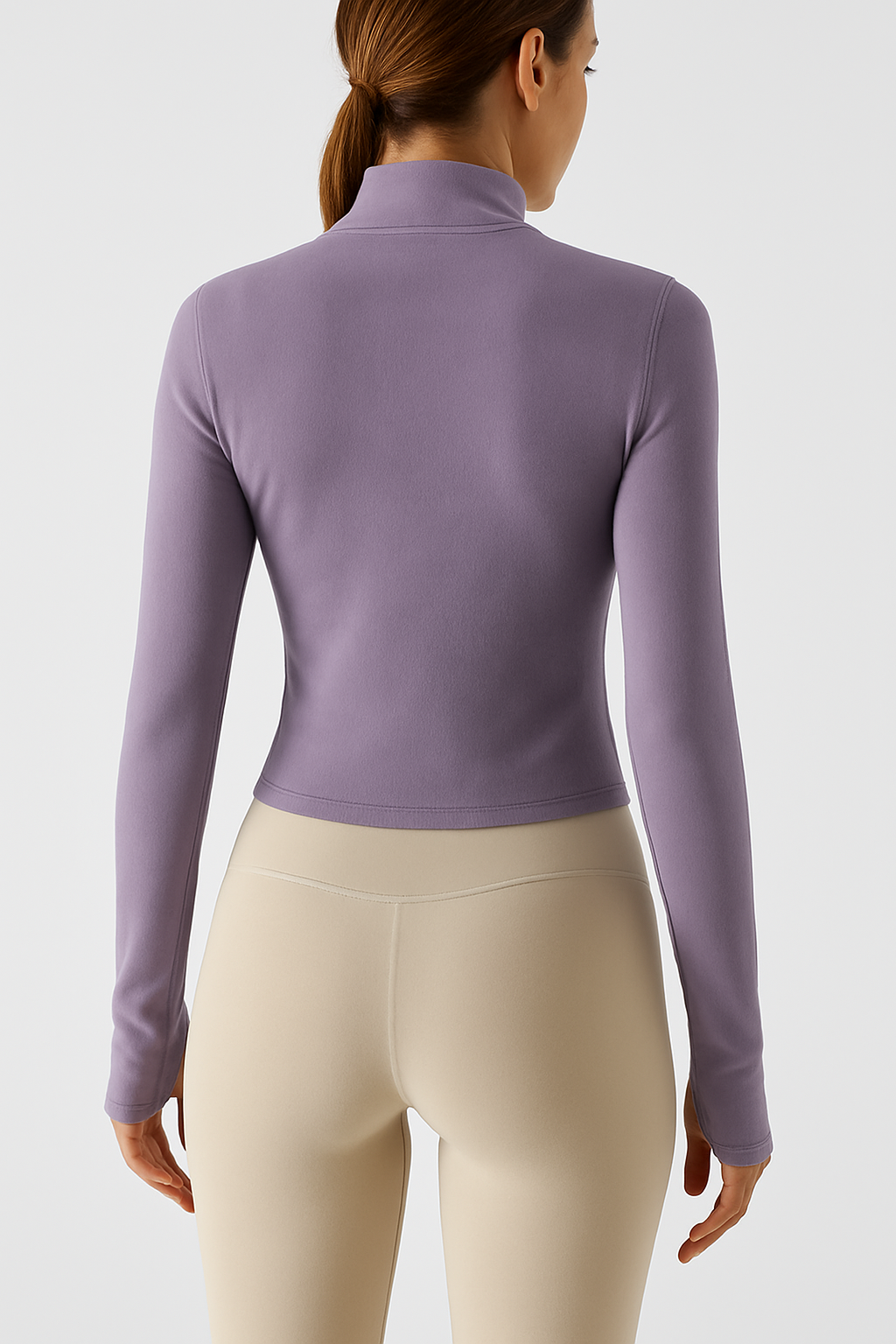 ⚡️(Fast Delivery) Sleek Curve Contour Zip Jacket – Lilac Charm