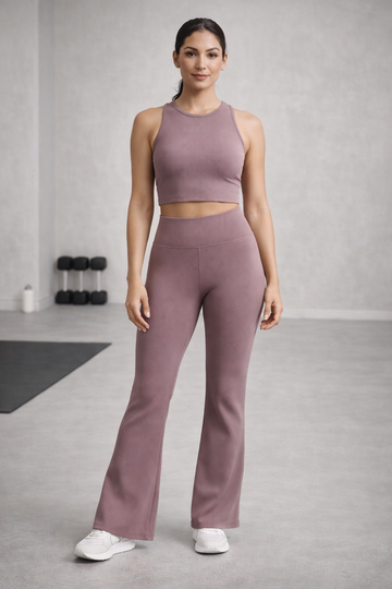 Dusky Fig Ribbed Co-Ord Set