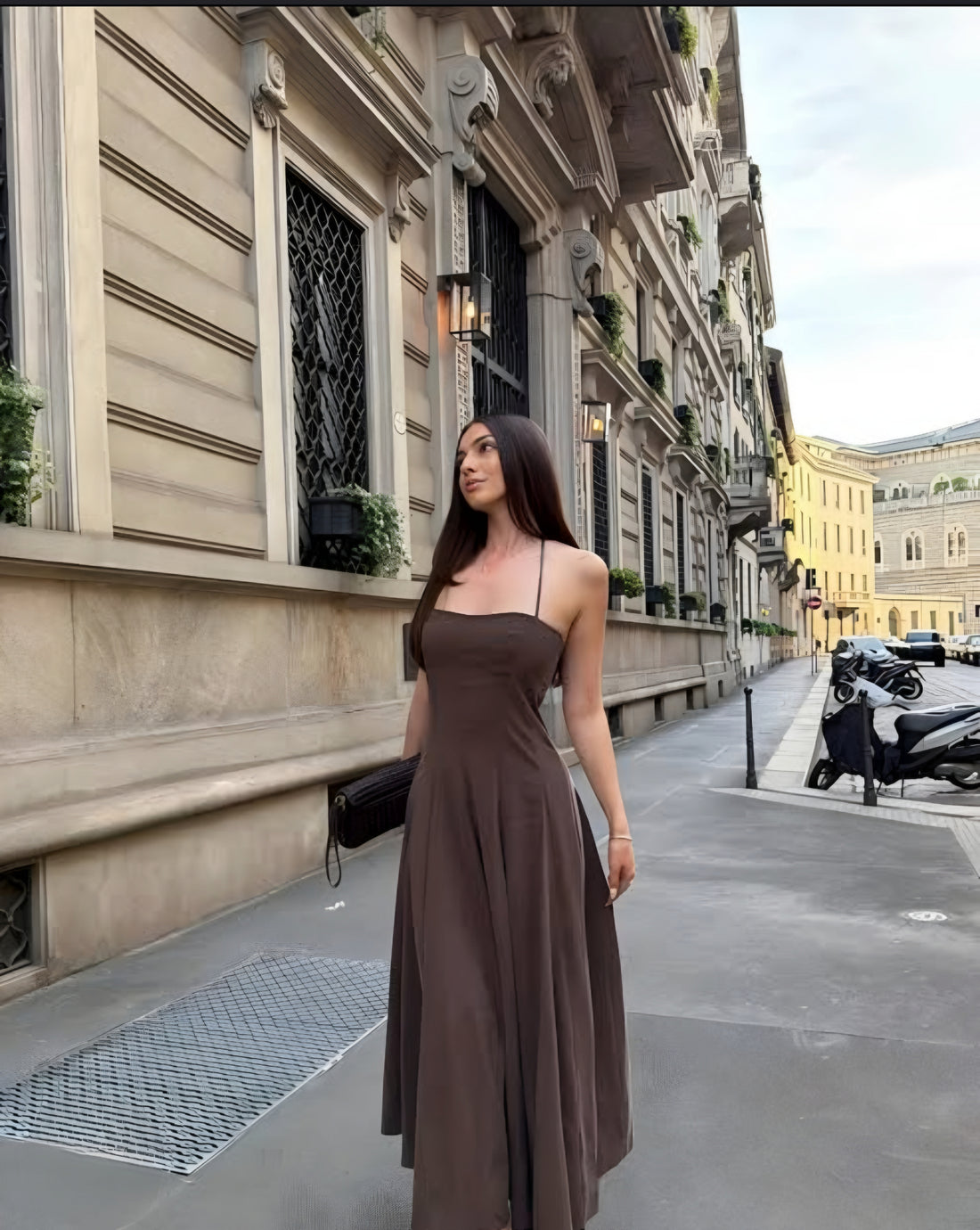 ⚡️(Fast Delivery) Mocha Halter Flare Midi Dress