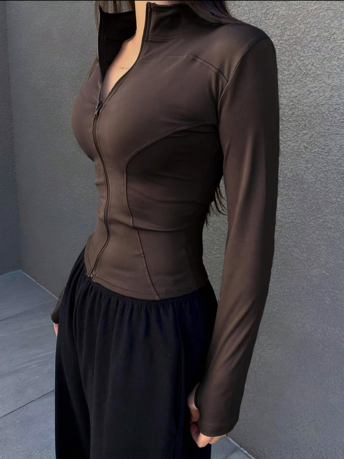 ⚡️Premium Dry-Fit Yoga Jacket- Brown-⚡️Fast Delivery