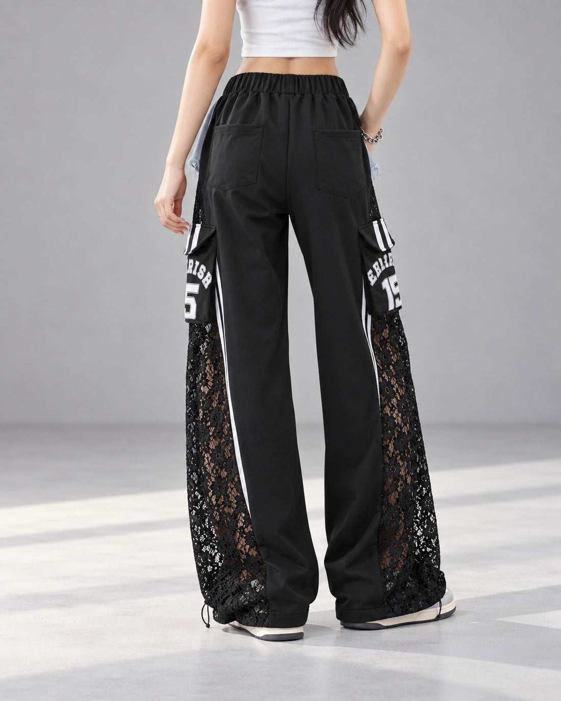⚡️(Fast Delivery) Denim Layered Lace Streetwear Pants