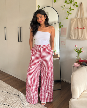 ⚡️(Fast Delivery)Picnic Check Wide-Leg Pants