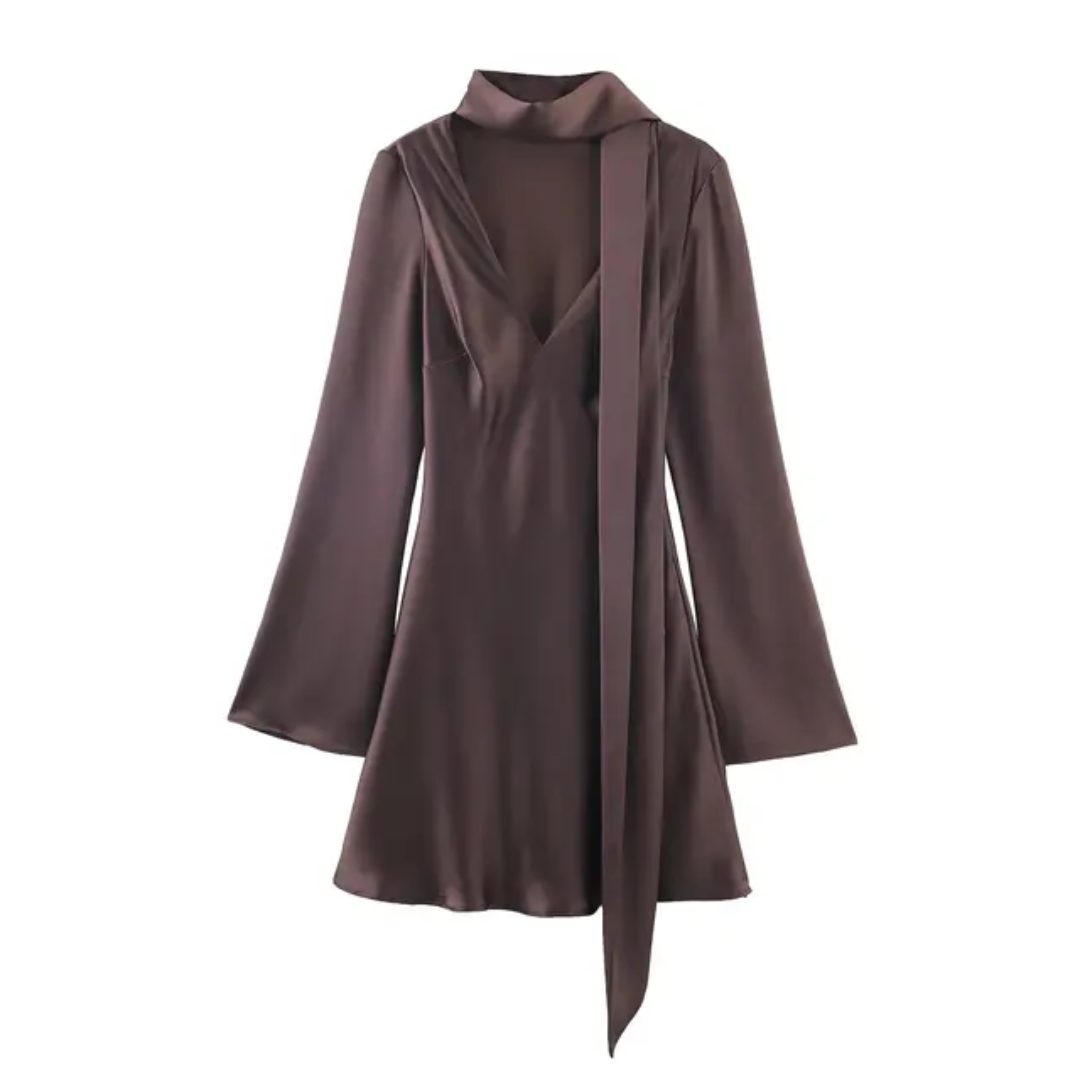 ⚡️(Fast Delivery) Scarf Neck Flare Mini Dress
