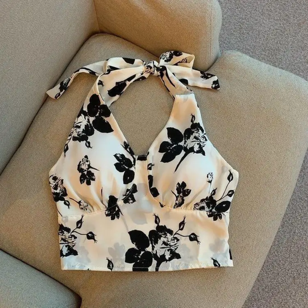 ⚡️(Fast Delivery) Floral Halter Neck Top(Padded)
